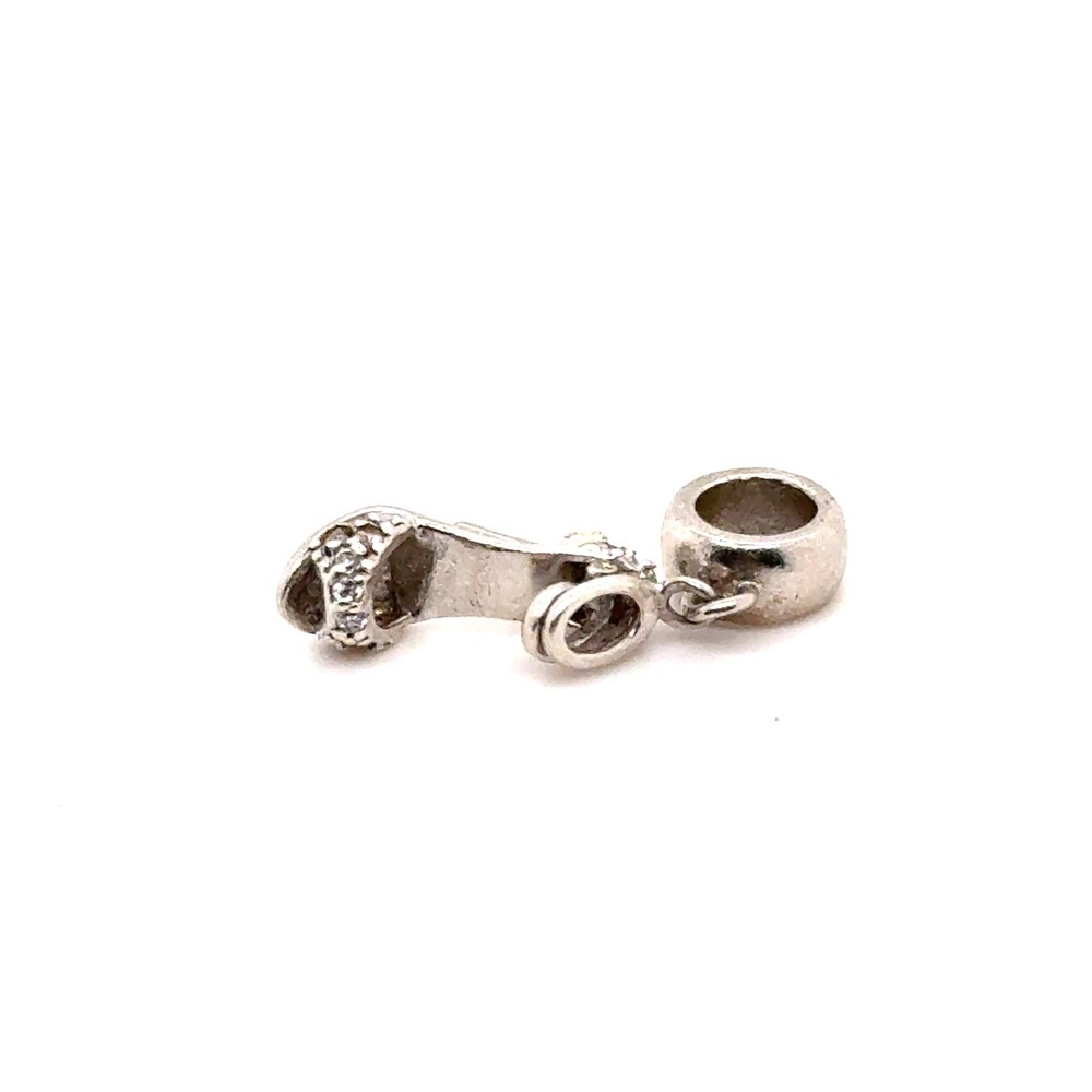 Sterling Silver 925 High Heel Stiletto Shoe Dangle Charm for European Bracelets